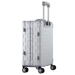 Hot Sale Metall koffer Luxus Leichte Räder Hard Trolley Pilot Aluminium rahmen Anzug Koffer Reise box Gepäck Reise box