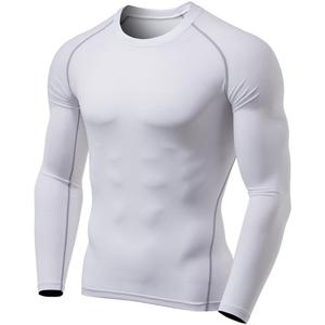 Wholesale Mens Compression Customized t Shirts Sweat Sports Lapel Pure <b>Colour</b> Long Sleeve Compression Shirt - Product Image 5