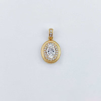 Pendentif ovale délicat en or jaune 18 carats avec diamant de laboratoire, style vintage, bijoux fins, collier délicat pour femmes