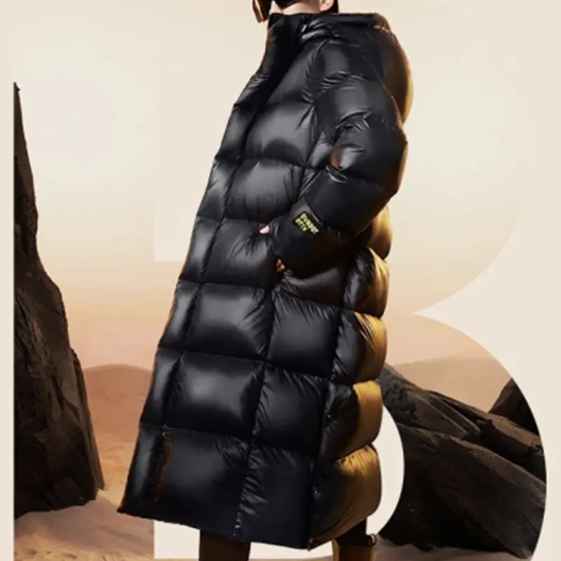 New Winter Coat 90 Goose Down Long Warm Women's Hooded Down Jacket