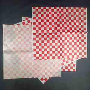 SP3077 Red and White Check Greaseproof <b>Paper</b> <b>Burger</b> <b>Paper</b> Can Be Customized logo and Size - Product Image 3