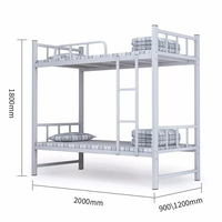 Lit superposé en métal OEM personnalisable, lit double en acier pour projets de mobilier à grande échelle