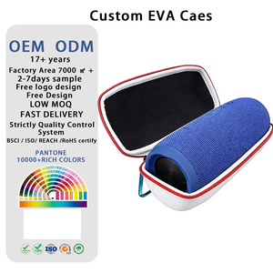 Haut-parleur sans fil portable étanche pour l'extérieur, personnalisé, en EVA rigide blanc, 6 pouces, pour le camping, avec étui de transport - Product Image 1