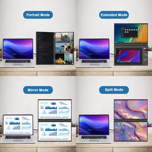 จอภาพพกพาแบบสามจอขนาด 15.6 นิ้ว ความละเอียด 1080p LED LCD สำหรับแล็ปท็อป พร้อมพอร์ต <span class=keywords><strong>USB</strong></span>-C หน้าจอ IPS รองรับ 100% SRGB ใช้งานร่วมกับ <span class=keywords><strong>Windows</strong></span> และ Mac ได้ - Product Image 2