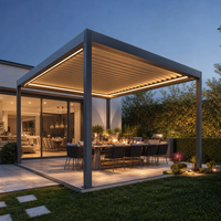 Pergola motorisée en aluminium imperméable à toit à lames, abri de jardin, terrasse et patio, vente en gros à prix abordable