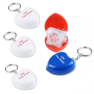 Porte-clés en forme de cœur multicolore, masque facial CPR, masque respiratoire <span class=keywords><strong>à</strong></span> valve unidirectionnelle, respiration artificielle <span class=keywords><strong>bouche</strong></span> <span class=keywords><strong>à</strong></span> <span class=keywords><strong>bouche</strong></span> - Product Image 1