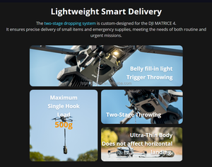 CZI TH2 Sistema de liberación Airdrop de doble gancho de 2 etapas para DJI Matrice 4T/4E Drone Ideal para logística de rescate de emergencia Lanzador M4T - Product Image 5
