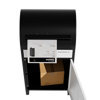 Buzón de Paquetería Metálico Independiente con Tapa Curva, Negro y Blanco, Separación para Cartas y Paquetes, con Cerradura, para Exterior, OEM ODM