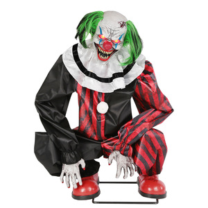 Décoration d'Halloween : Clown Fantôme Effrayant Animé à Détection de Mouvement, Accessoire Suspendu pour Maison Hantée, Décoration Horreur pour Jardin - Product Image 5