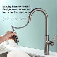 Robinet de cuisine moderne flexible chaud/froid avec douchette extractible de luxe pour évier de lavage de légumes et de vaisselle
