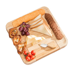 Plateau à fromage accompagné d'un ensemble de couteaux à fromage en bambou avec tiroir pour servir le fromage, le pain, les fruits et les desserts - Product Image 5