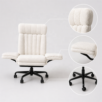 USMILEPET Chaise Partagée en Polaire Sherpa pour Humain et Animal, Double Repose-Pieds Pivotant pour Salon Moderne et Mobilier de Maison