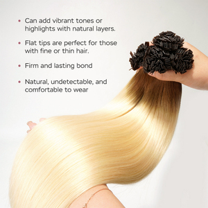 Extensions de cheveux brésiliens Remy vierges 100% de haute qualité, doux et naturels, à pointe plate et kératine, à double extrémité - Product Image 4