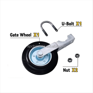 Farm Gate Wheel 6 pollici per i cancelli in gomma dura <span class=keywords><strong>sotto</strong></span> il montaggio di Gate apriscatole in metallo cancello, Farm Gate-acciaio regolabile - Product Image 4