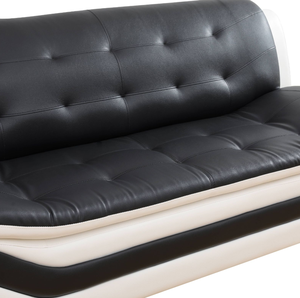 Best Selling Modern 1 2 3-Seater <b>Living</b> <b>Room</b> <b>Sofa</b> Loveseat Set & Chair in Black Faux Leather White Gray for Apartments Hotels - Product Image 4