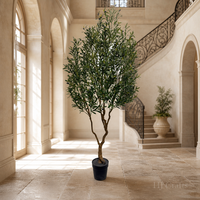 Arbre d'olivier artificiel de luxe écologique de 2,5 m (8,2 pi) avec tronc torsadé, fausse Olea Europaea, olives noires pour hôtel/villa - Vente en gros