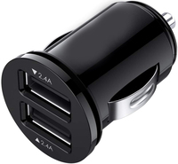 Mini chargeur de voiture double port 20W Adaptateur USB-A PD sans fil à charge rapide Adaptateur de prise allume-cigare électrique 2,4 A