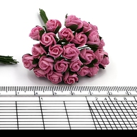 Mini roses artificielles rose vif en papier de mûrier pour scrapbooking, mariage, artisanat et décoration de cartes