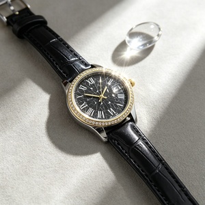 <span class=keywords><strong>Montre</strong></span> pour <span class=keywords><strong>femme</strong></span> en <span class=keywords><strong>gros</strong></span> avec cadran à motif craquelé, chiffres romains et <span class=keywords><strong>bracelet</strong></span> en <span class=keywords><strong>cuir</strong></span> grain de bambou, idéale pour les cadeaux d'entreprise et les détaillants - Product Image 4