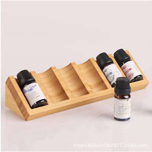 Bamboo Wood Essential Oil Display <b>Rack</b> 6 Compartment Desktop Storage Shelf For Aromatherapy Organizers - Product Image 3