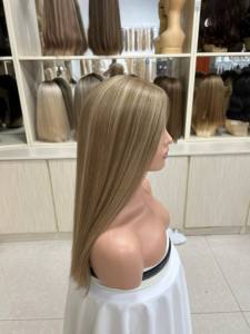 Pelucas de Cabello Humano Virgen 100% Natural al por Mayor, Cabello Largo de 18 Pulgadas Estirado con Base de Seda, Longitud Media - Product Image 2