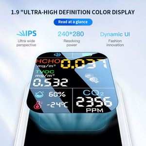 Máy dò không khí cầm tay chuyên nghiệp cho <span class=keywords><strong>Formaldehyde</strong></span>/TVOC/CO2, Cảm biến bán dẫn và màn hình LCD & báo động HD, Sử dụng tại nhà/Ô tô - Product Image 4