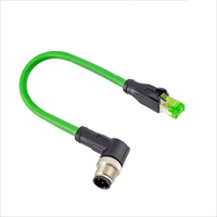 Cable blindado Cat6 de 1M M12 a RJ45 con clasificación IP68, conector de código A/X/D, arnés de 4 y 8 pines para Ethernet industrial en entornos hostiles