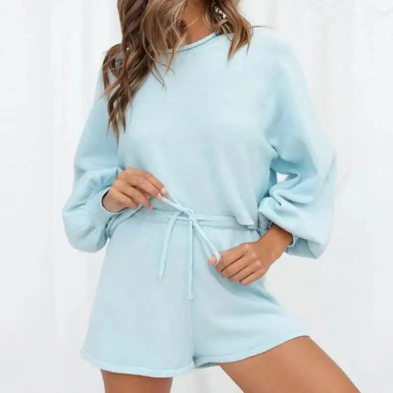 Cotton casual shorts plus size women clothing two 2 piece set sets for women two pieces