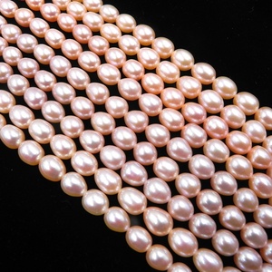 7-8MM blanco culto arroz perla natural de agua dulce verdadera perla cuentas - Product Image 4