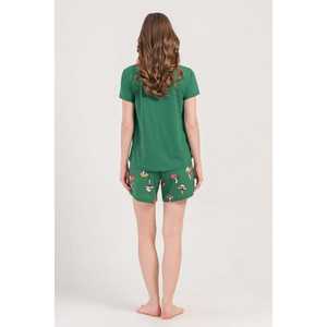 Chaqueta de dormir ovalada de manga corta con cuello redondo para mujer - Product Image 1