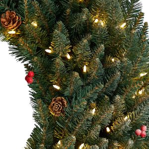 Wholesale Customized Factory Price PVC Eco-Friendly <b>Fire</b>-<b>proof</b> 60cm Artificial Christmas Wreath Commercial Indoor Decoration - Product Image 3
