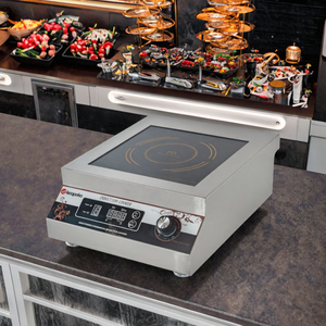 Cuisinière à induction commerciale à prix d'usine, 5KW 220V, plaque de cuisson noire et argentée - Product Image 2
