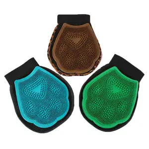 Fournitures pour animaux de compagnie Gants de toilettage double face pour chiens Gants de nettoyage des cheveux pour animaux de compagnie Gants de massage pour bain brosse