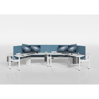 Table de travail assise-debout à hauteur réglable pour bureau à deux sièges pour projet de bureau
