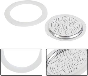 อะไหล่กรองกาแฟสแตนเลสและแหวนซิลิโคนสำหรับหม้อโมก้าสแตนเลส - Product Image 5