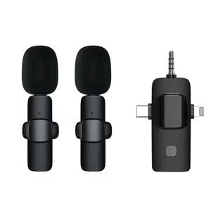Microfone sem fio K15 3 in-1 para gravação curta da transmissão do vídeo ao vivo do tiro do microfone do telefone celular - Product Image 6