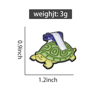 Divertidos broches de esmalte de tortuga personalizados con tortuga con pistola, insignias de solapa, joyería de animales, regalo para niños y amigos - Product Image 5
