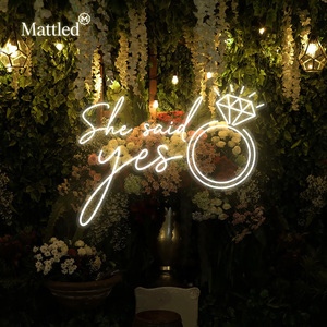 Enseigne néon LED personnalisée « <span class=keywords><strong>Elle</strong></span> a dit oui » pour mariage, « Marry Me », lumières LED, enseigne extérieure, décoration murale pour fête de fiançailles, toile de fond pour demande en mariage - Product Image 2