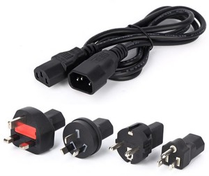 Cable adaptador de corriente de extensión UPS PDU IEC320 C5 <span class=keywords><strong>Mickey</strong></span> <span class=keywords><strong>Mouse</strong></span> hembra a C6 macho con adaptador intercambiable EU UK US AU - Product Image 4