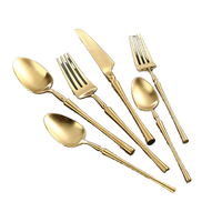 Ensemble de couverts de luxe en acier inoxydable 18/8 doré brillant, couteau, cuillère, fourchette, baguettes, compatible lave-vaisselle