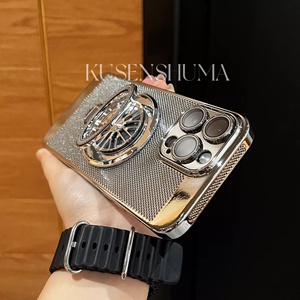 Coques de télé<span class=keywords><strong>phone</strong></span> électroplaquées avec support pliable rotatif à gyroscope pour dissipation thermique, vente en gros pour iPhone 16 - Product Image 4