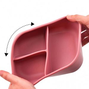 Custom 700ml Eco Friendly Bpa Free Food Grade 3-Compartment Heatable Food Storage <b>Container</b> Silicone Bento Lunch <b>Box</b> - Product Image 5