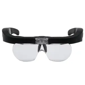 Helmet Style 10X Headband Magnifier Glasses Adjustable Size LED