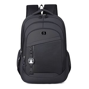 Laptop <b>Backpack</b> <b>Large</b> Capacity Men's Shoulder Bag For Travel Student Solid Color With Laptop Compartment - Product Image 1