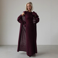 Robe pull tricotée unie à col en V coupe classique, nouvelle collection automne, élégante, pour femme, vente en gros pour boutiques, ensemble une pièce