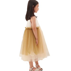 Abito Midi in Tulle Plissettato Personalizzato <span class=keywords><strong>per</strong></span> Bambine, Senza Maniche, Corpetto Bianco, Vestito Formale <span class=keywords><strong>per</strong></span> Feste di Compleanno, Comunione e <span class=keywords><strong>Damigelle</strong></span> - Product Image 2