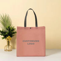 Sac fourre-tout en tissu non tissé laminé écologique avec logo personnalisé, pour vêtements, cadeaux, shopping, avec bouton caché