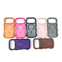 Coque de protection antichoc en silicone magnétique absorbant en acrylique pour iPhone 16 Pro/17 Pro Max/15 Pro pour femmes