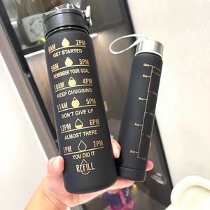 Lot de Bouteilles d'Eau en Plastique 3-en-1 de 2000ML et 300ML avec Marqueur de Temps et Paille, Personnalisable avec Logo – Vente en Gros - Product Image 3