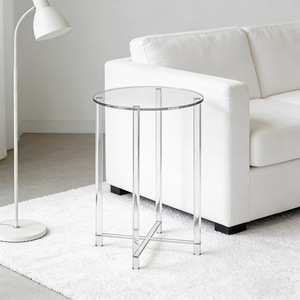 Transparent Acrylic Modern Minimalist Coffee <strong>Table</strong> for <strong>Small</strong> Spaces-Multi-Use Decorative Side/<strong>Drink</strong> <strong>Table</strong> - Product Image 1